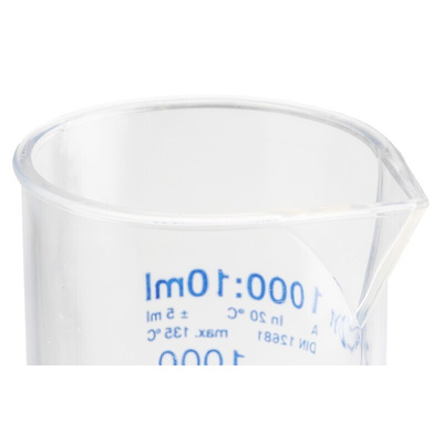 RS PRO PMP Measuring Cylinder, 1L
