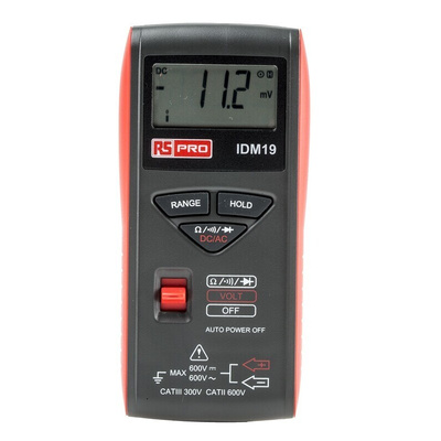 RS PRO IDM19 Handheld Digital Multimeter, 600V ac Max