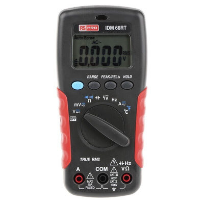 RS PRO IDM66RT Handheld Digital Multimeter, True RMS, 10A ac Max, 10A dc Max, 1000V ac Max