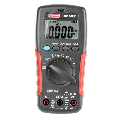 RS PRO IDM66RT Handheld Digital Multimeter, True RMS, 10A ac Max, 10A dc Max, 1000V ac Max - RS Calibrated