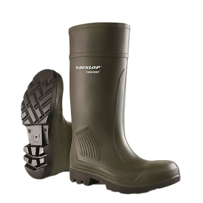 C462933.43 | Dunlop Purofort Green Steel Toe Capped Mens Safety Boots, UK 9, EU 43