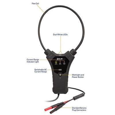 FLIR TA72 Current Probe, AC, Rogowski Coil Adapter, Voltage Output - RS Calibrated