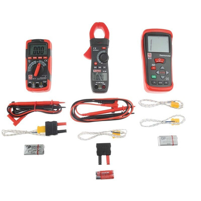 RS PRO RS14 Digital Multimeter, RS380 Clampmeter, RS42 Digital Thermometer Multimeter Kit