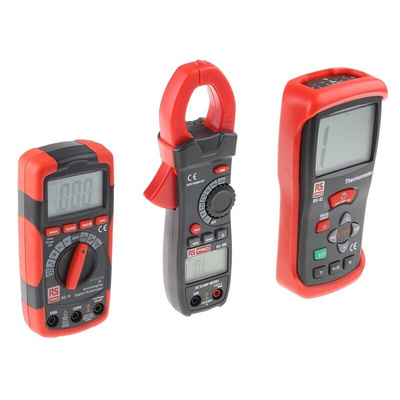 RS PRO RS14 Digital Multimeter, RS380 Clampmeter, RS42 Digital Thermometer Multimeter Kit