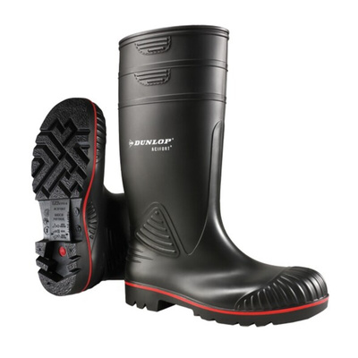 Acifort A442031 Black size 43 | Dunlop Acifort Black Steel Toe Capped Unisex Safety Boots, UK 9, EU 43