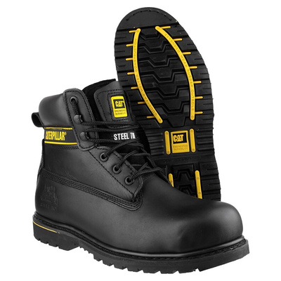 HOLTON SB Blk 8 | CAT Holton Black Steel Toe Capped Mens Safety Boots, UK 8, EU 42