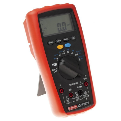 RS PRO IDM98IV Handheld Digital Multimeter, True RMS, 10A ac Max, 10A dc Max, 1000V ac Max