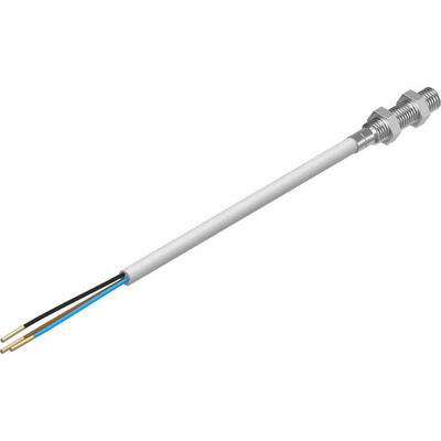 Festo SIEN Series Inductive Barrel-Style Proximity Sensor, M5 x 0.5, 0.8 mm Detection, PNP Output, 10 → 30 V,