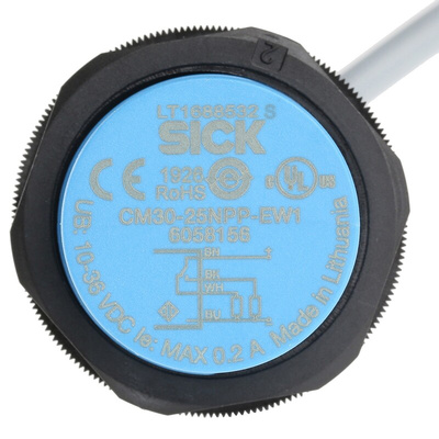 Sick Capacitive Barrel-Style Proximity Sensor, M30 x 1.5, 25 mm Detection, PNP Output, 10 → 36 V dc, IP68, IP69K