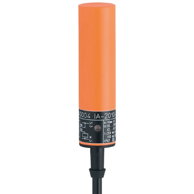 ifm electronic Inductive Barrel-Style Proximity Sensor, 10 mm Detection, PNP Output, 10 → 36 V dc, IP67