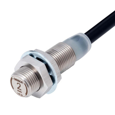 Omron Inductive Barrel-Style Proximity Sensor, M12 x 1, 2 mm Detection, PNP Output, 10 → 30 V, IP67