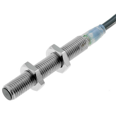 Omron Barrel-Style Inductive Proximity Sensor, M8 x 1, 2 mm Detection, PNP Output, 12 → 24 V dc, IP67