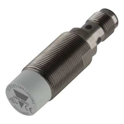 Carlo Gavazzi ICB18 Series Inductive Barrel-Style Inductive Proximity Sensor, M18 x 1, 20 mm Detection, PNP Output, 10