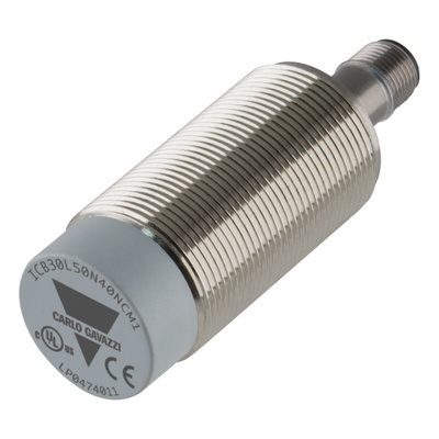 Carlo Gavazzi ICB30 Series Inductive Barrel-Style Inductive Proximity Sensor, M30 x 1.5, 40 mm Detection, PNP Output,