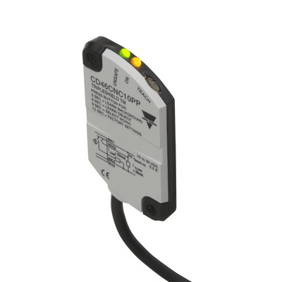 Carlo Gavazzi CD46CNC Series Capacitive Flat-Style Proximity Sensor, 10 mm Detection, PNP Output, 10 → 30 V dc,