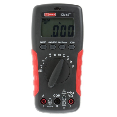 RS PRO IDM62T Handheld Digital Multimeter, 10A ac Max, 10A dc Max, 750V ac Max