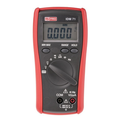 RS PRO IDM71 Handheld Digital Multimeter, True RMS, 6mA ac Max, 6mA dc Max, 750V ac Max