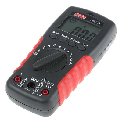 RS PRO IDM62T Handheld Digital Multimeter, 10A ac Max, 10A dc Max, 750V ac Max - UKAS Calibrated