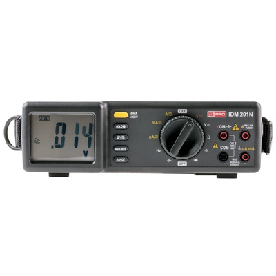 RS PRO IDM201 Bench Digital Multimeter, True RMS, 10A ac Max, 10A dc Max, 600V ac Max - RS Calibrated