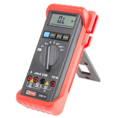 RS PRO IDM67 Handheld Digital Multimeter, 10A ac Max, 10A dc Max, 600V ac Max - UKAS Calibrated