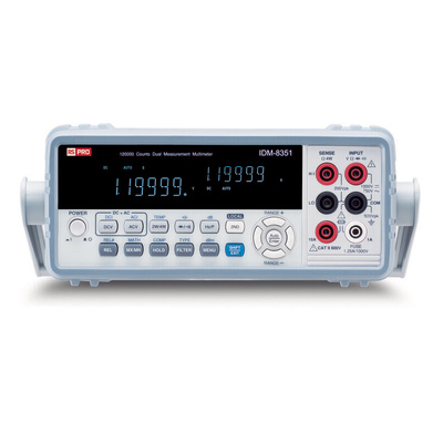 RS PRO IDM8351 Bench Digital Multimeter, True RMS, 10A ac Max, 10A dc Max, 750V ac Max