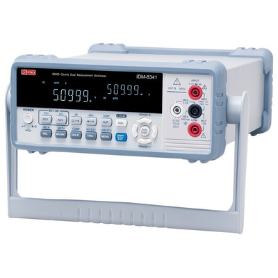 RS PRO IDM8341 Bench Digital Multimeter, True RMS, 10A ac Max, 10A dc Max, 750V ac Max - UKAS Calibrated
