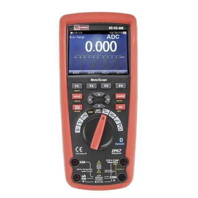 RS PRO HS608 MeterScope Handheld Digital Multimeter, True RMS, 10A ac Max, 10A dc Max, 1000V ac Max - UKAS Calibrated