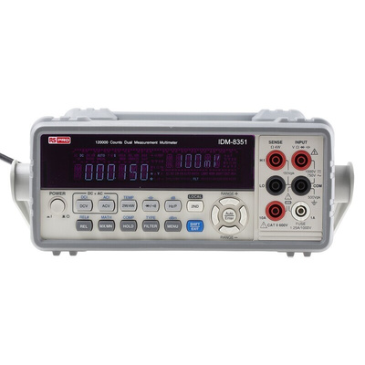 RS PRO IDM8351 Bench Digital Multimeter, True RMS, 10A ac Max, 10A dc Max, 750V ac Max - RS Calibrated