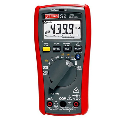 RS PRO S2 Handheld Digital Multimeter, True RMS, 400mA ac Max, 400mA dc Max, 1000V ac Max - RS Calibrated