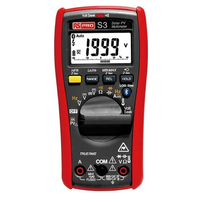 RS PRO S3 Handheld Digital Multimeter, True RMS, 10A ac Max, 10A dc Max, 1000V ac Max - RS Calibrated