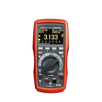 RS PRO RS-9519BT Handheld Digital Multimeter, 10A ac Max, 10A dc Max, 1000V ac Max - UKAS Calibrated
