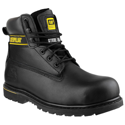 HOLTON SB Blk 7 | CAT Holton Black Steel Toe Capped Mens Safety Boots, UK 7, EU 41