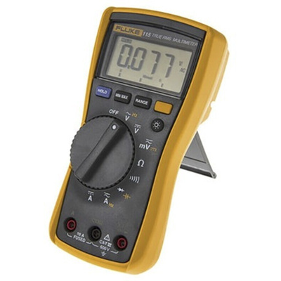 Fluke 115 Handheld Digital Multimeter, True RMS, 10A ac Max, 10A dc Max, 600V ac Max - UKAS Calibrated