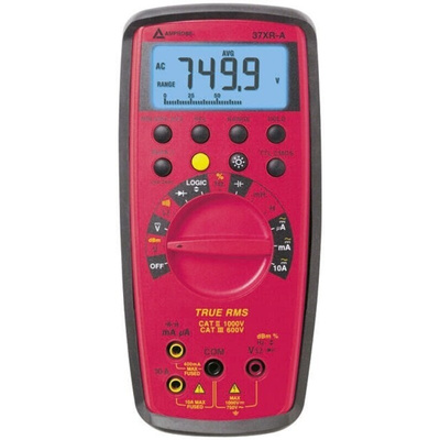 Amprobe 37XRA Handheld Digital Multimeter, True RMS, 10A ac Max, 10A dc Max, 750V ac Max