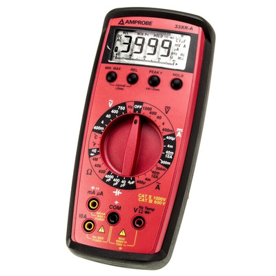 Amprobe 33XRA Handheld Digital Multimeter, 10A ac Max, 10A dc Max, 750V ac Max