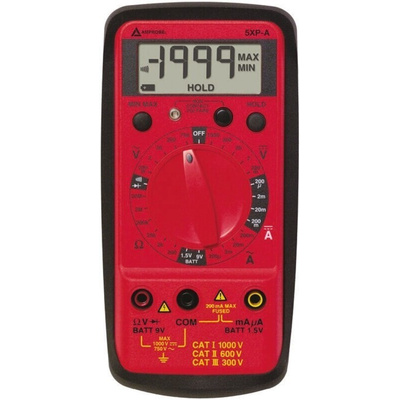 Amprobe 5XPA Handheld Digital Multimeter, 200mA ac Max, 200mA dc Max, 600V ac Max