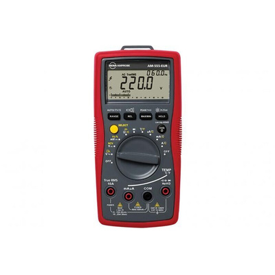Beha-Amprobe AM-555-EUR Handheld Digital Multimeter, True RMS, 20A ac Max, 20A dc Max, 1000V ac Max - UKAS Calibrated
