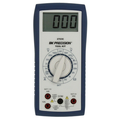 BK Precision BK2703C Handheld Digital Multimeter, 10A dc Max, 750V ac Max - UKAS Calibrated