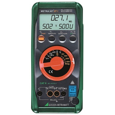 Gossen Metrawatt METRAHit 27i Handheld Digital Multimeter, 1A ac Max, 600V ac Max - RS Calibrated