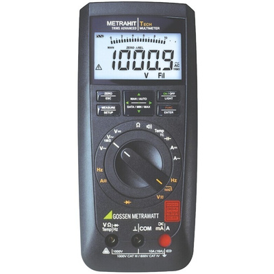 Gossen Metrawatt METRAHIT AM TECH Handheld Digital Multimeter, True RMS, 10A ac Max, 10A dc Max, 1000V ac Max - UKAS