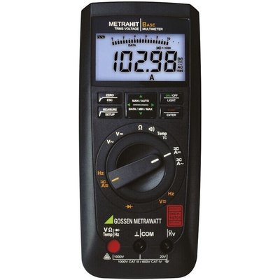 Gossen Metrawatt METRAHIT AM BASE Handheld Digital Multimeter, True RMS, 10A ac Max, 10A dc Max, 1000V ac Max - RS