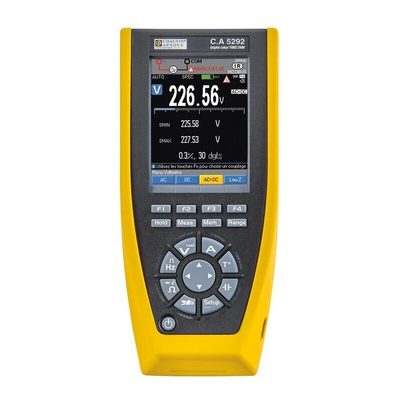 Chauvin Arnoux CA 5292 Handheld Digital Color Graphical Multimeter, 20A ac Max, 20A dc Max, 1000V ac Max