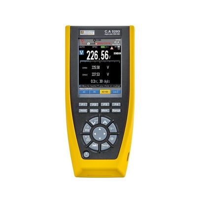 Chauvin Arnoux CA 5293 Handheld Color Graphical Multimeter, 20A ac Max, 20A dc Max, 1000V ac Max