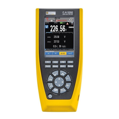 Chauvin Arnoux CA 5292-BT Handheld Color Graphical Multimeter, 20A ac Max, 20A dc Max, 1000V ac Max