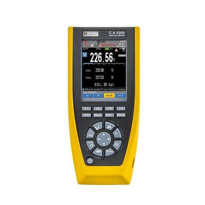 Chauvin Arnoux CA 5293-BT Handheld Digital Color Graphical Multimeter, 20A ac Max, 20A dc Max, 1000V ac Max