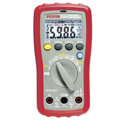 Sefram 7204 Handheld Digital Multimeter, True RMS, 10A ac Max, 10A dc Max, 600V ac Max