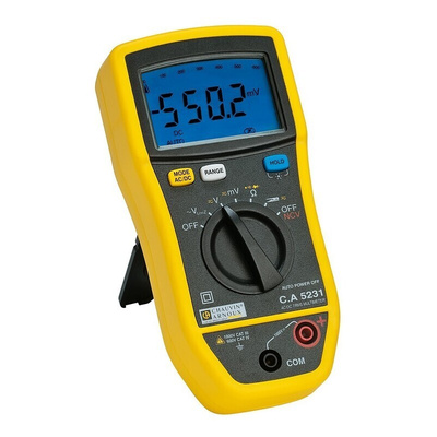 Chauvin Arnoux CA 5231 Handheld Digital Multimeter, True RMS, 600A ac Max, 600A dc Max, 1000V ac Max