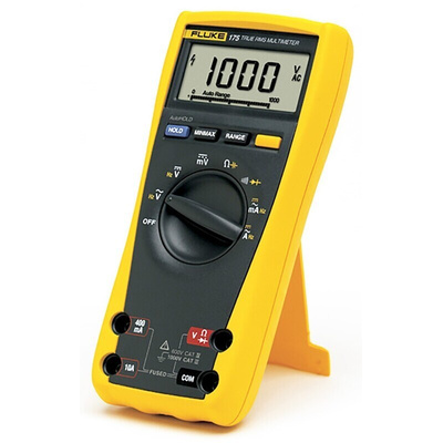 Fluke 175 Handheld Digital Multimeter, True RMS, 10A ac Max, 10A dc Max, 1000V ac Max