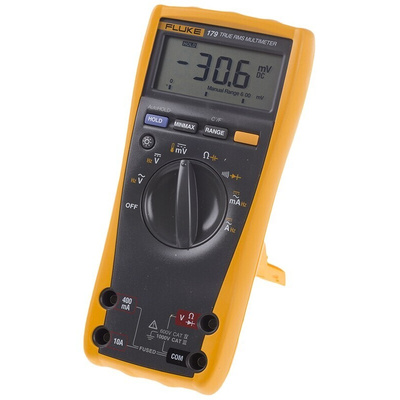 Fluke 179 Handheld Digital Multimeter, True RMS, 10A ac Max, 10A dc Max, 1000V ac Max - UKAS Calibrated