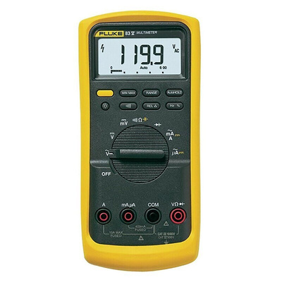 Fluke 83 Handheld Digital Multimeter, True RMS, 10A ac Max, 10A dc Max, 1000V ac Max - UKAS Calibrated